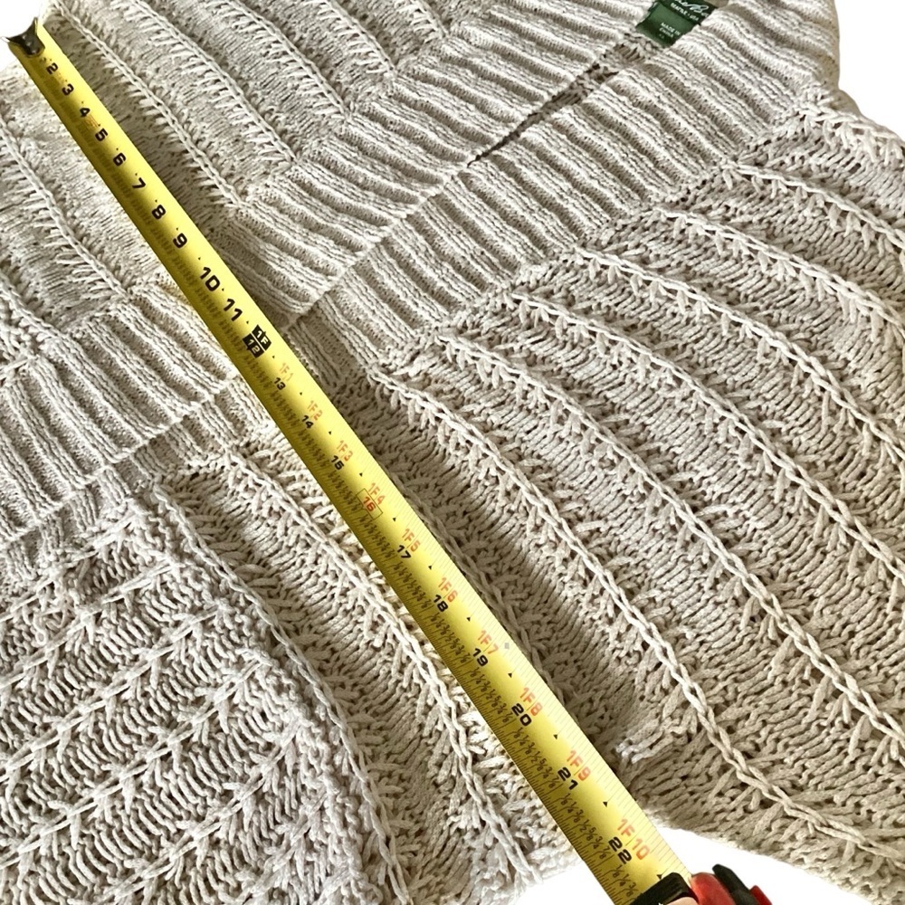 Eddie Bauer Cream Open-Front 100% Linen Knit Sweater Cardigan Women’s Size XL - Picture 14 of 16